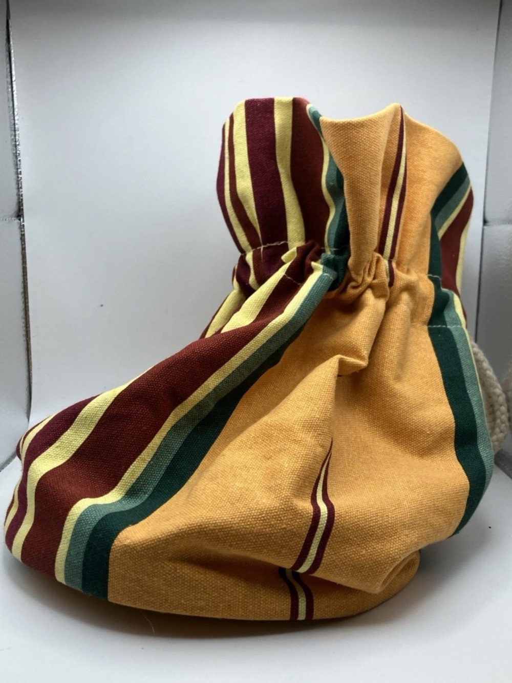 L’Occitane en Provence Striped Cotton Drawstring Bucket Bag Medium - Picture 3 of 6